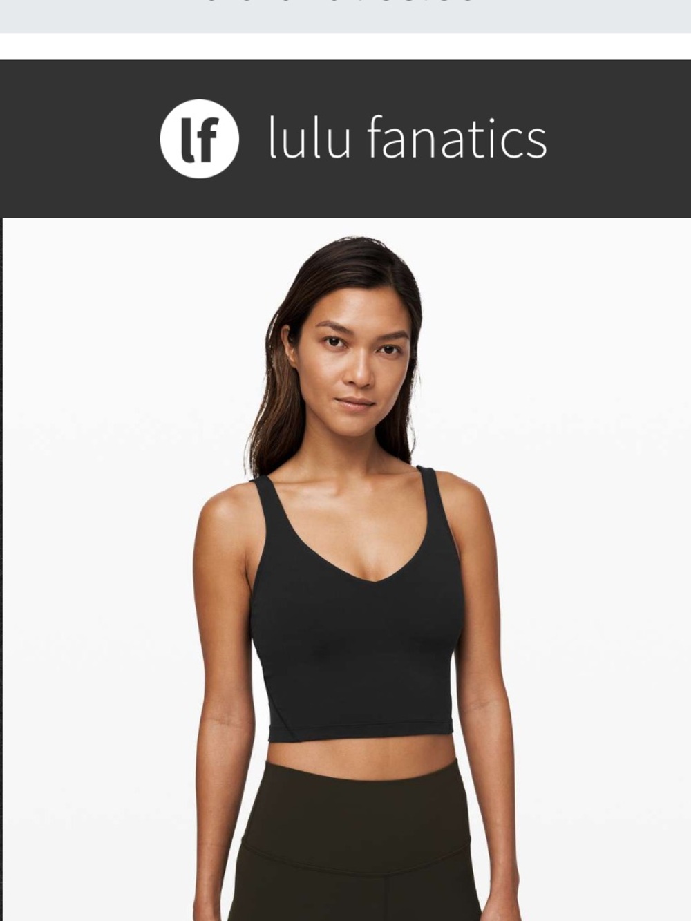 Lululemon Align Cropped Tank sz 6 Black Fitted Built in Bra Nulu Quiet Luxury